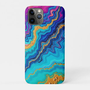 Capa Para iPhone 11 Pro Energia Mística Teal e Dourada