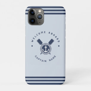 Capa Para iPhone 11 Pro Equipe de iate Náutico de Anchor Marinho Azul Nam