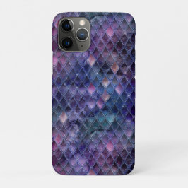 Capa Para iPhone 11 Pro Escamas de Dragão com Glitter e Ombre Roxo Brilhan