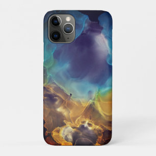 Capa Para iPhone 11 Pro Espaço Nebula azul Amarelo Álcool Arte