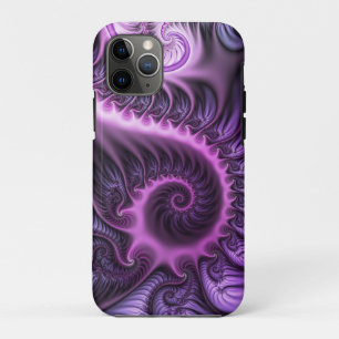 Capa Para iPhone 11 Pro Espiral De Arte Fractal, Rosa Legal, Viva Abstrato