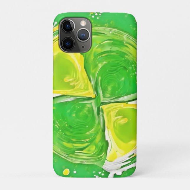 Capa Para iPhone 11 Pro Espiral Verde Lima (Verso)