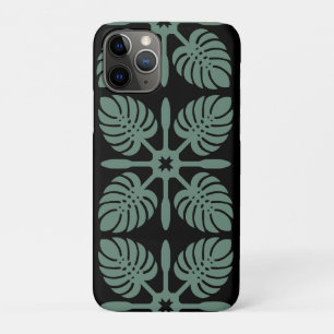 Capa Para iPhone 11 Pro Espírito Aloha Quilt Havaiano - Monstera & Remos T