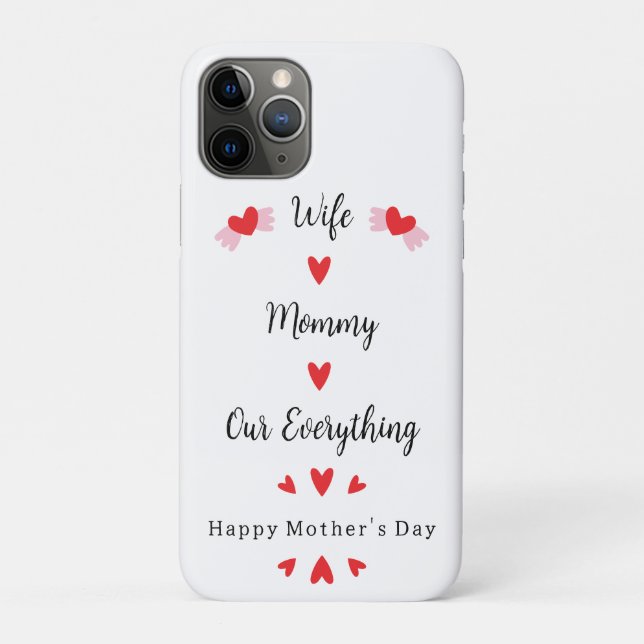 Capa Para iPhone 11 Pro Esposa Mamãe Nosso Tudo Doce Dia das Mães (Verso)
