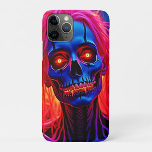 Capa Para iPhone 11 Pro Esqueleto de areia com Design de cabelo rosa
