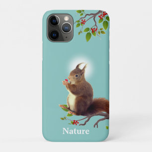 Capa Para iPhone 11 Pro Esquilo Selvagem Fofo & Texto Editável