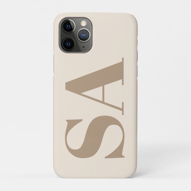 Capa Para iPhone 11 Pro Estilo Antigo Branco com Estojo-Mate Monograma (Verso)