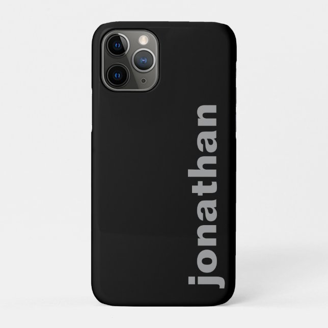Capa Para iPhone 11 Pro Estojo de iPhone Case-Mate Monograma Preto Moderno (Verso)
