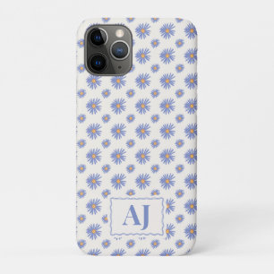 Capa Para iPhone 11 Pro Estojo de iPhone / iPad com Floral Roxa e Iniciais