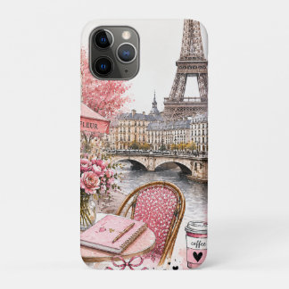 Capa Para iPhone 11 Pro Estojo de iPhone / iPad Paris Watercolor Pink