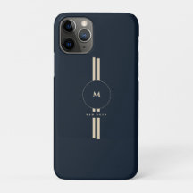 Estojo de iPhone Luxo Dourado Monograma Inicial Me