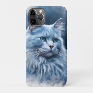 Capa Para iPhone 11 Pro Estojo de Telefone Arte de Gato Branco Elegante Ol