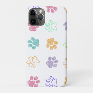 Capa Para iPhone 11 Pro Estojo de Telefone com Impressões de Patas Colorid