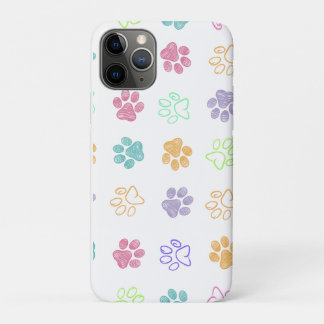 Capa Para iPhone 11 Pro Estojo de Telefone com Impressões de Patas Colorid
