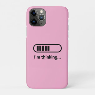 Capa Para iPhone 11 Pro Estou Pensando... Barra de Progresso Rosa Minimali