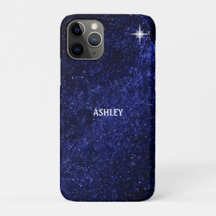 Capa Para iPhone 11 Pro Estrela e caligrafia na galáxia Via Láctea azul ma