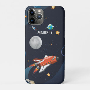 Capa Para iPhone 11 Pro Estrelas de Lua Viagem do Shuttle Espacial Persona