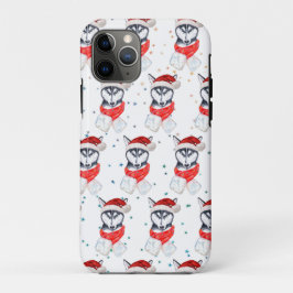 Capa Para iPhone 11 Pro Estrelas de Natal da Raça Canina Husky Siberiano