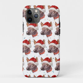 Capa Para iPhone 11 Pro Estrelas de Natal da Raça de Cão Sem Pelo Mexicano