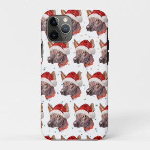 Capa Para iPhone 11 Pro Estrelas de Natal da Raça de Cão Sem Pelo Mexicano