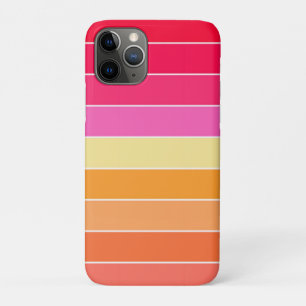 Capa Para iPhone 11 Pro Estrias de Aquarelas Rosa, Laranja e Amarela 
