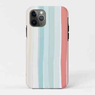 Capa Para iPhone 11 Pro Estrias de Verão em coral e turquesa