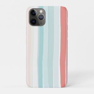 Capa Para iPhone 11 Pro Estrias de Verão em coral e turquesa