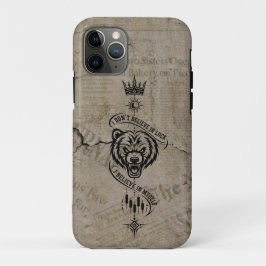 Capa Para iPhone 11 Pro Eu Acredito em Mim Mesmo Urso Trader de Pergaminho