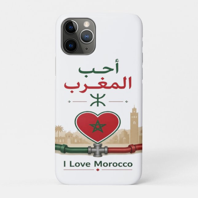 Capa Para iPhone 11 Pro Eu Amo Marrocos (Verso)