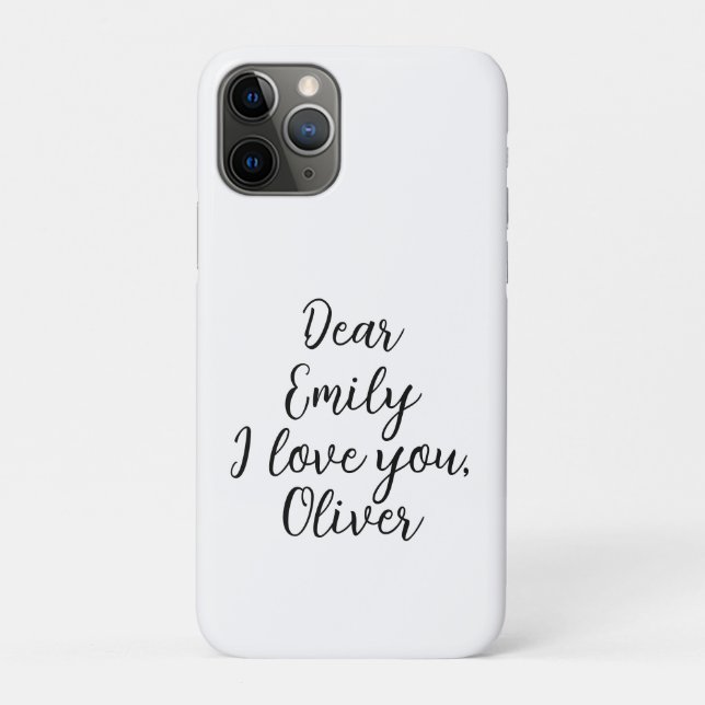 Capa Para iPhone 11 Pro Eu Te Amo Modelo de Texto (Verso)