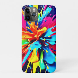 Capa Para iPhone 11 Pro Explosão Abstrata de Cor e Tinta