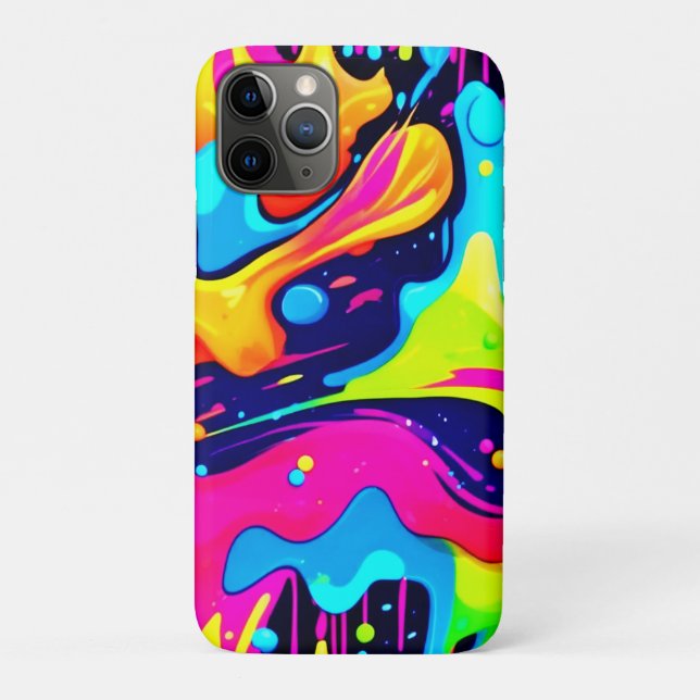 Capa Para iPhone 11 Pro Explosão de Cor Líquida Caos Neon (Verso)