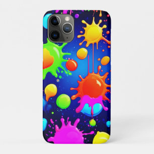 Capa Para iPhone 11 Pro Explosão de Pintura Abstrata Vibrante