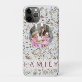 Capa Para iPhone 11 Pro Família de Fotos Personalizadas Floral Rosa