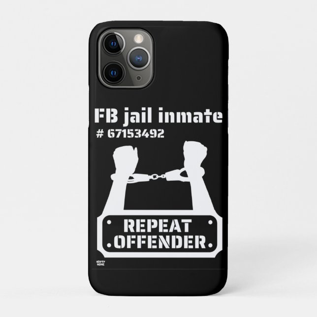 Capa Para iPhone 11 Pro "FB JAIL INMATE" preso engraçado (Verso)