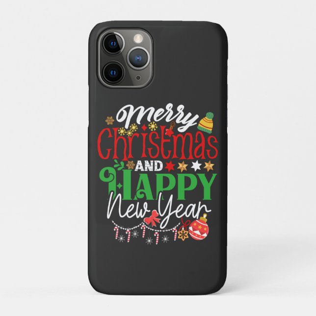 Capa Para iPhone 11 Pro Feliz Natal e Feliz Ano Novo (Verso)