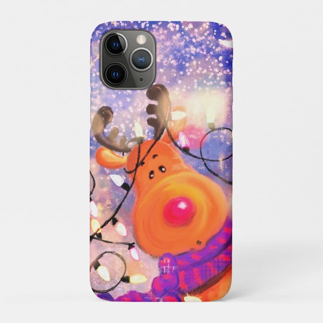 Capa Para iPhone 11 Pro Feliz Reindeer - Feliz Natal  (Verso)