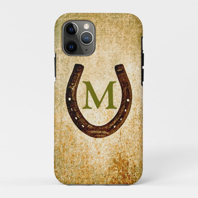 Capa Para iPhone 11 Pro Ferradura com Monograma para Personalizar (Verso)