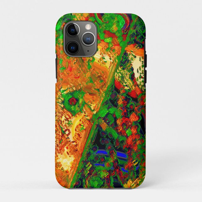 Capa Para iPhone 11 Pro Festa de máscara ou carnaval de tintas, laranja e  (Verso)