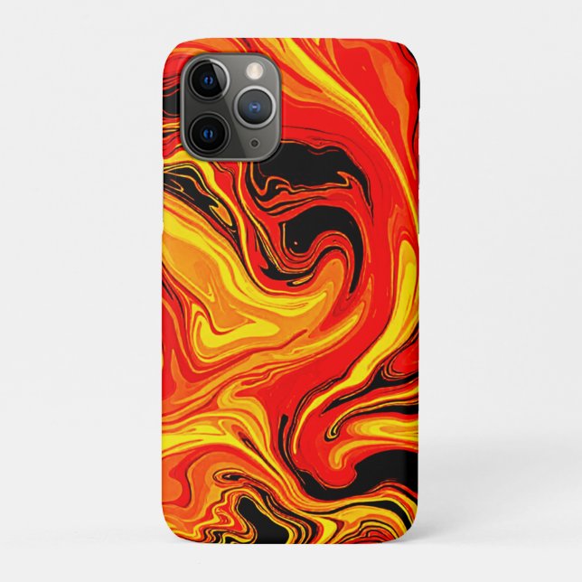 Capa Para iPhone 11 Pro Fiery Abstract Swirls of Emotion (Verso)