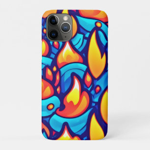 Capa Para iPhone 11 Pro Fiery Waves Abstrato Art