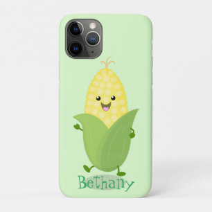Capa Para iPhone 11 Pro Figura de desenho animado de milho feliz