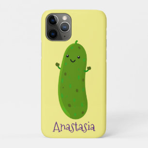 Capa Para iPhone 11 Pro Figura de desenho animado de picles feliz