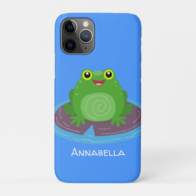 Capa Para iPhone 11 Pro Figura de desenho animado do sapo verde-bonito (Verso)