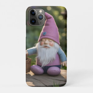 Capa Para iPhone 11 Pro Figura de Gnome Fofinho com Cesta Tecida no Verão