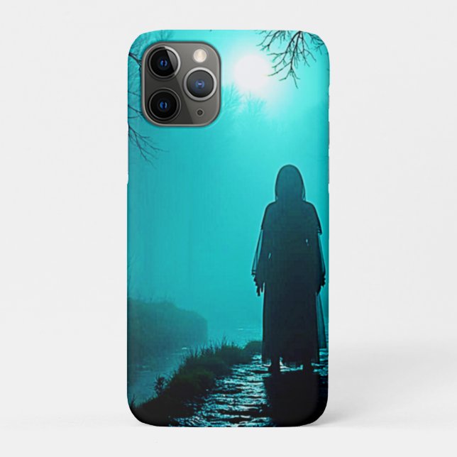 Capa Para iPhone 11 Pro Figura debochada na Design das florestas assombrad (Verso)