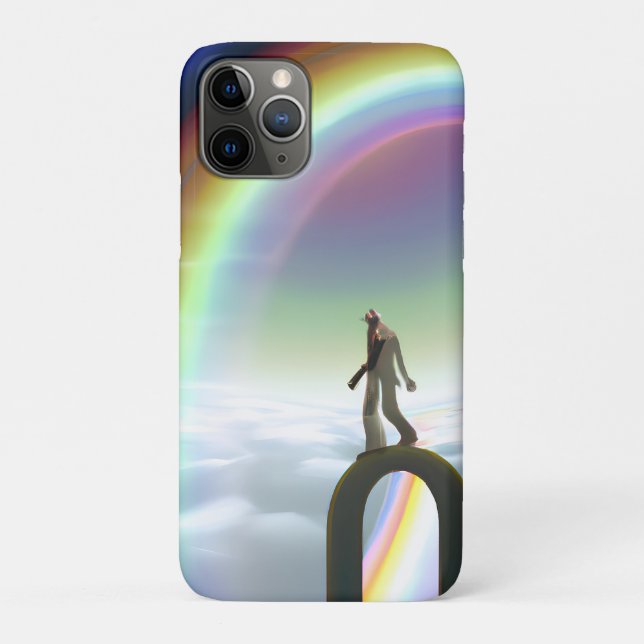 Capa Para iPhone 11 Pro Figura Misteriosa no Stargate Inter-Dimensional (Verso)
