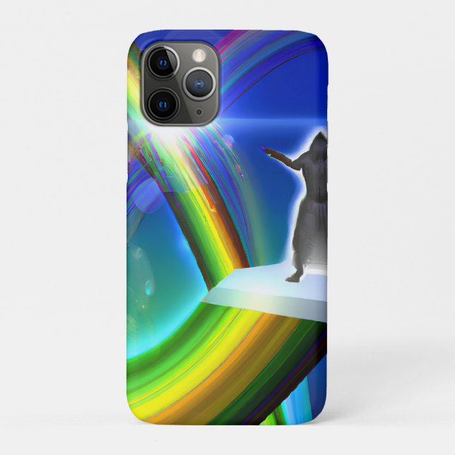 Capa Para iPhone 11 Pro Figura Misteriosa no Stargate Inter-Dimensional (Verso)