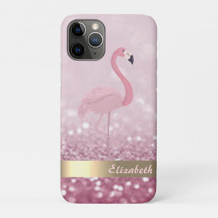 Capa Para iPhone 11 Pro Flamingo Rosa Moderno Brilho Bokeh - Personalizado