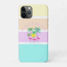 Capa Para iPhone 11 Pro Flamingos Rosa com Palmas, Praias de Namaste, Lega